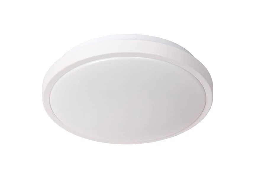 Lucide DASHER - Deckenleuchte Badezimmer - Ø 29,3 cm - LED - 1x12W 2700K - IP44 - Bewegung und Tag/Nacht-Sensor - Weiß - ausgeschaltet